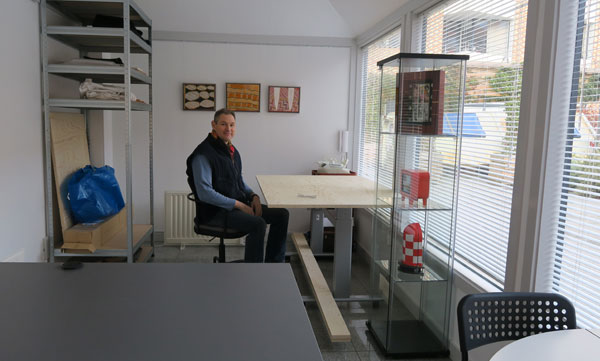 Niels Borring i sit nye atelier i Adelgade januar 2017. 